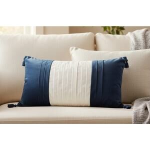 South Shore Fine Linens Accent Throw Pillows Gray and Blue Lot of 2 17x11x5